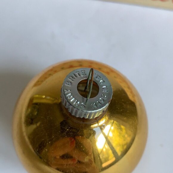 Shiny-Brite Glass Christmas Ornaments Box Vintage Gold 5 Bulbs - Picture 4 of 7